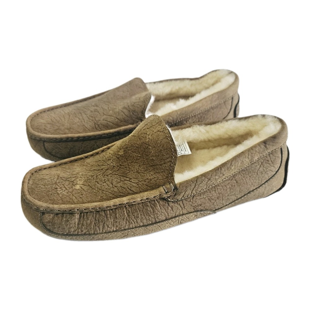 UGG Ascot Chestnut Suede Shearling Lined Moccasin Shoe Men's Size US 9